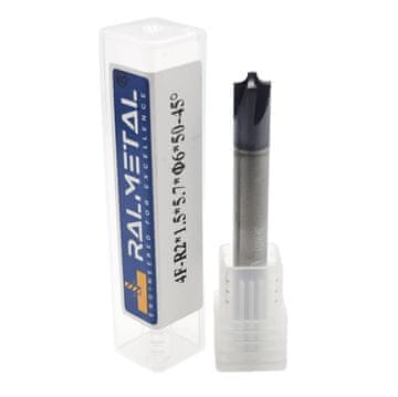 Četrtkrožni konkavni rezkar iz karbidne trdine R2 x 1,5 x 5,7 x 6D x 50 mm 45 HRC