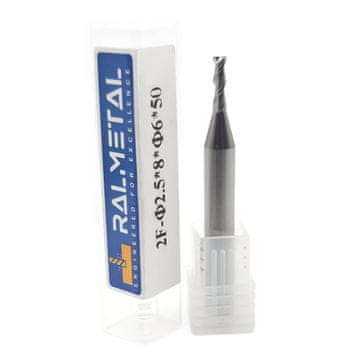 Rezkar iz karbidne trdine za aluminij, 2 rezila, 2,5 x 6D x 50, 45 HRC