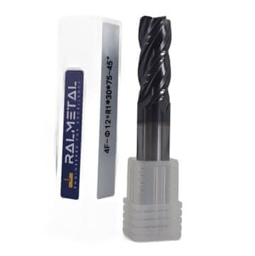 Radialni rezkar iz karbidne trdine Fi12 x R1 x 75 mm - 45 HRC