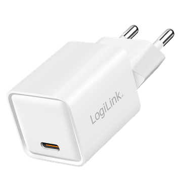 Polnilnik LogiLink USB-C GaN 20W Power Delivery 3.0 Quick Charge 3.0 bel