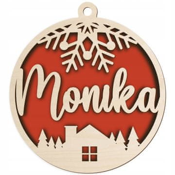 DE Lesena kroglica z imenom, filc, 1 KOS. Personalizirane kroglice za darilo.