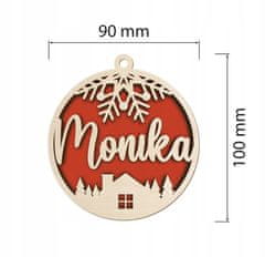 DE Lesena kroglica z imenom, filc, 1 KOS. Personalizirane kroglice za darilo.