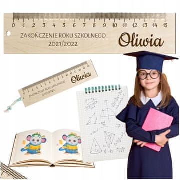 DE Lesen ravnilo z IMENOM za konec šole v vrtcu za otroke