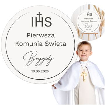 DE Napis za prvo sveto obhajilo z imenom za fantka ali deklico. Ploščica