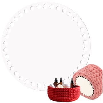 DE Bela HDF košara, 20 cm dno, dno za kvačkanje DIY torbic