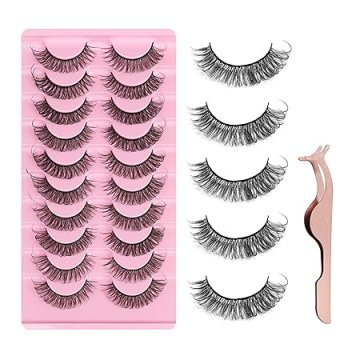Umetne trepalnice 3D D Curl Natural Fluffy Light 10 parov Makeup