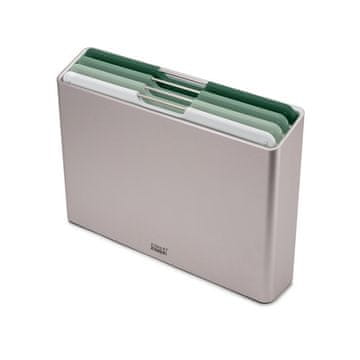 Joseph Joseph Komplet 4 desk za rezanje + stojalo L Folio Sage pomivalni stroj