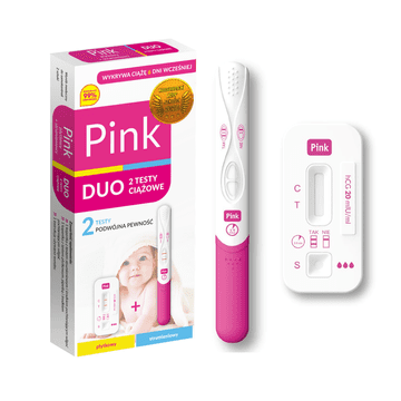 Hydrex Diagnostics Test nosečnosti s ploščo in tokom 2v1 roza duo 10 ml/u 1 kos.