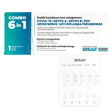 Kombinirani test 6 v 1 za RSV / gripo A / gripo B / SARS-COV / adenovirus / mikoplazmo pljučnice 1 kos.