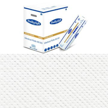 B.U. Medicinski vložki na roli 60 cm x 80 m beli 17 g Premium 6 rolic (1260 kosov 60 cm x 34 cm)