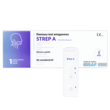Domači test za vneto grlo in streptokokno vnetje grla - domači test za streptokok A, 1 kos.