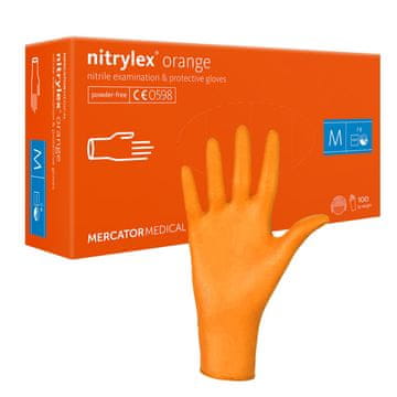 Nitrilne rokavice M oranžne Nitrylex oranžne 100 kosov