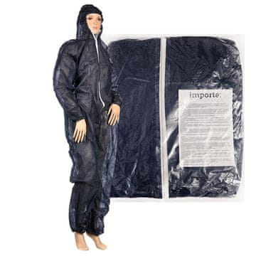 Import Temno modra XXL netkana zaščitna obleka s kapuco 1 kos.