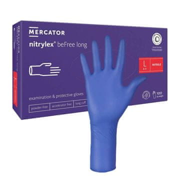 Nitrilne rokavice L modre nitrylex beFree dolge 100 kosov