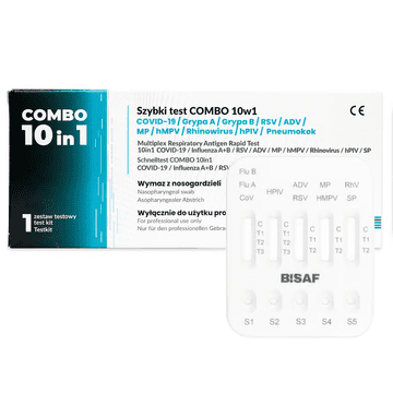 Combo test 10in1 influenca A+B / hMPV / SARS-COV / RSV / ADV / RhV / PIV / Mycoplasma / Pneumococci 1 kos.