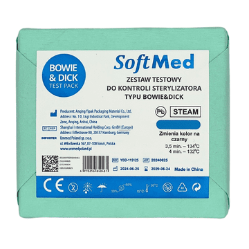 Bowie Dick test, kontrolni paket za sterilizacijo s paro, 1 kos