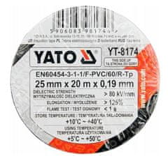 YATO ELEKTROIZOLACIJSKI TRAK 25mmx20m OGNJEVAREN, IZOLACIJSKI, ČRN