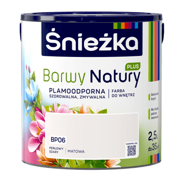 ŚNIEŻKA ČISTILNA BARVA COLORS OF NATURE PLUS BISERNO SIVA BP06 2,5 L