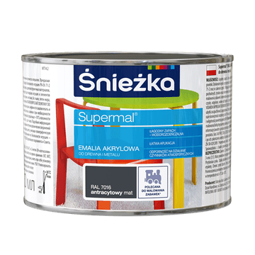 SUPERMAL AKRILNI EMAJL ZA LES IN KOVINO 7016 ANTRACIT POLSIJOČI 0,4 L