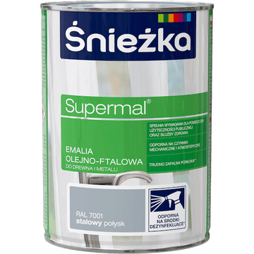 SUPERMAL OLJNO-FTALNA EMAJL BARVA ZA JEKLO RAL7001 0,8 L