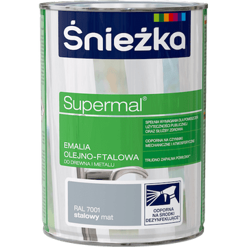 SUPERMAL OLJNO-FTALNA EMAJL BARVA ZA KOVINO MAT JEKLO R7001 0,8 L