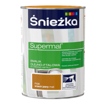 SUPERMAL OLJNO-FTALNA EMAJL BARVA ZA KOVINO MAT SVETLI OREH F108 0,8 L