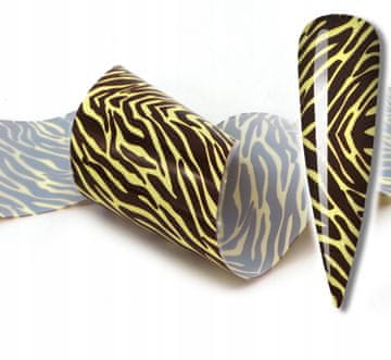 Dekoracija za nohte s folijo za prenos 10x4cm ZEBRA