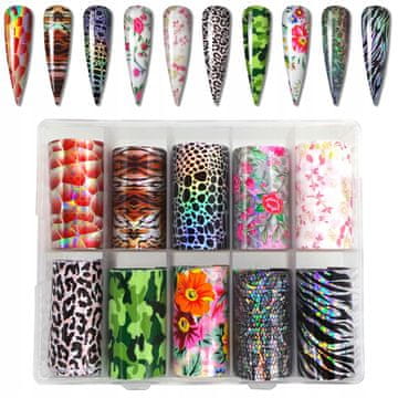 10x FOLIJA ZA PRENOS 10cmx4cm KOMPLET ZEBRA ČIPK