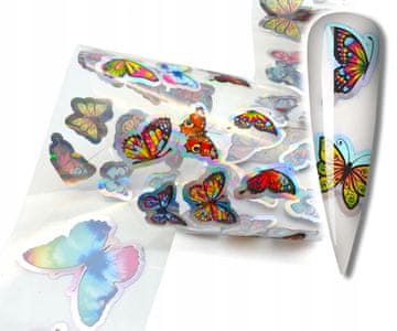 FOLIJA ZA PRENOS ZA NOHTE 40cmx4cm METULJČKI HOLO