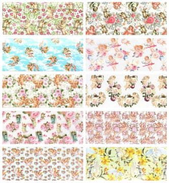 10x FOLIJA ZA PRENOS ZA OKRASITEV NOHTOV 10cmx4cm KOMPLET ANGELI, BOŽIČ