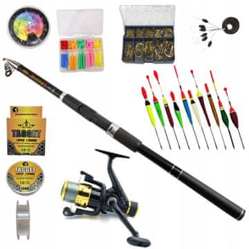 Fish KOMPLET ZA RIBOLOV S PLAVAJOČO VODO x Palica 3,6 m, 1x Rola, Plovci, ZEST-W-28