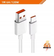 KABEL ZA HITRO POLNJENJE 3.0 TIPA C, 480 Mb/s, 6 A, 120 W 1 m - 10018
