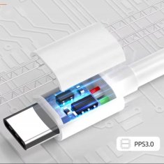KABEL ZA HITRO POLNJENJE 3.0 TIPA C, 480 Mb/s, 6 A, 120 W 1 m - 10018