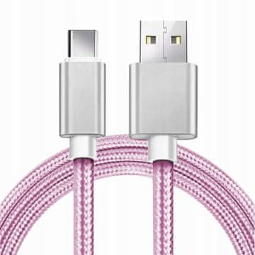 USB KABEL TIPA-C ZA HITRO POLNJENJE 3.0 KABEL ZA HITRO POLNJENJE 1M ROZA