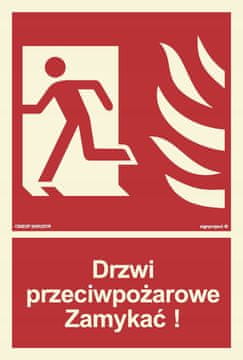 BB011 Protipožarna vrata Zapri levo osvetljeno