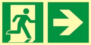 ZE-03I Smer do izhoda iz zasilne poti na desni