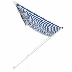 Vidaxl Zložljiva tenda 350x150 cm modra in bela
