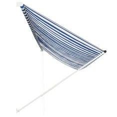 Vidaxl Zložljiva tenda 400x150 cm modra in bela
