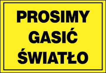 ZI-34 - OZNAKA - PROSIM, UGASNITE LUČI 17X25