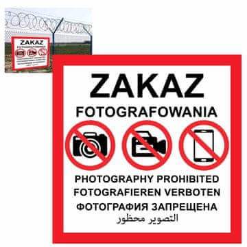 JE024 Fotografiranje prepovedano TRDA PLOČA 60X60