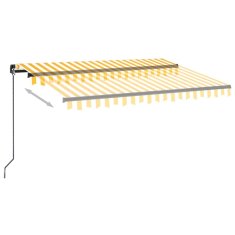Vidaxl Ročno zložljiva tenda z LED lučmi 350x250 cm rumena in bela