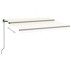Vidaxl Ročno zložljiva tenda z LED lučmi 350x250 cm krem