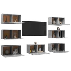 Vidaxl TV omarice 7 kosov betonsko sive 30,5x30x60 cm iverna plošča