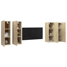 Vidaxl TV omarice 4 kosi sonoma hrast 30,5x30x90 cm iverna plošča