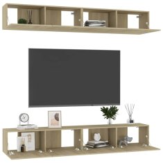 Vidaxl TV omarice 4 kosi sonoma hrast 100x30x30 cm iverna plošča