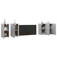 Vidaxl TV omarice 4 kosi betonsko sive 30,5x30x60 cm iverna plošča