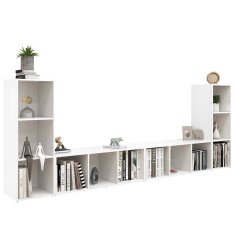 Vidaxl TV omarice 4 kosi bele 107x35x37 cm iverna plošča