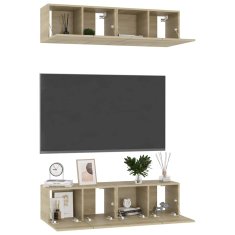 Vidaxl TV omarice 4 kosi sonoma hrast 60x30x30 cm iverna plošča