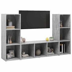 Vidaxl TV omarice 3 kosi betonsko sive 107x35x37 cm iverna plošča