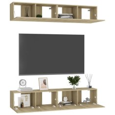 Vidaxl TV omarice 4 kosi sonoma hrast 80x30x30 cm inženirski les
